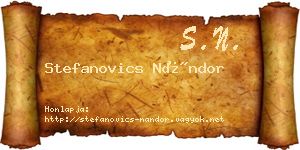 Stefanovics Nándor névjegykártya