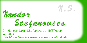 nandor stefanovics business card